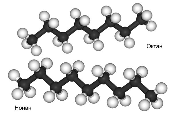 Молекулы бензина